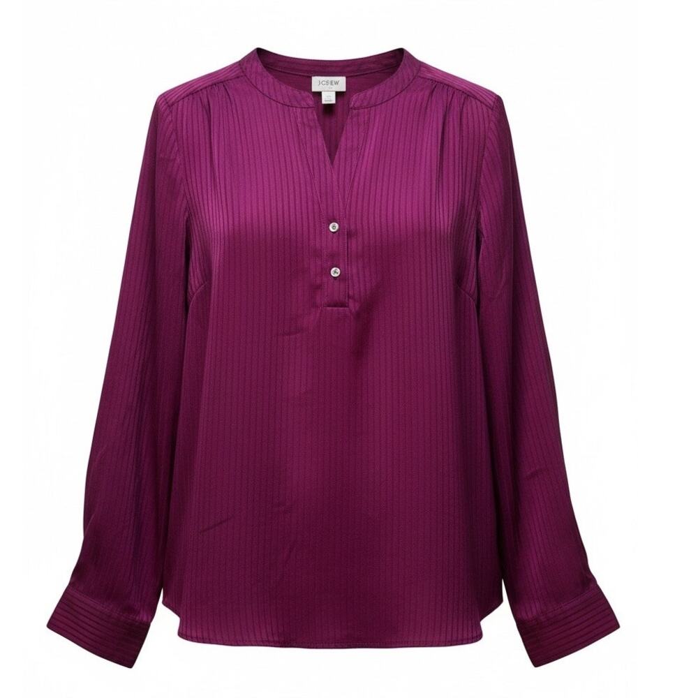 J. Crew Women's Long-Sleeve Seasonal Button Front Lightweight Blouse Sz M